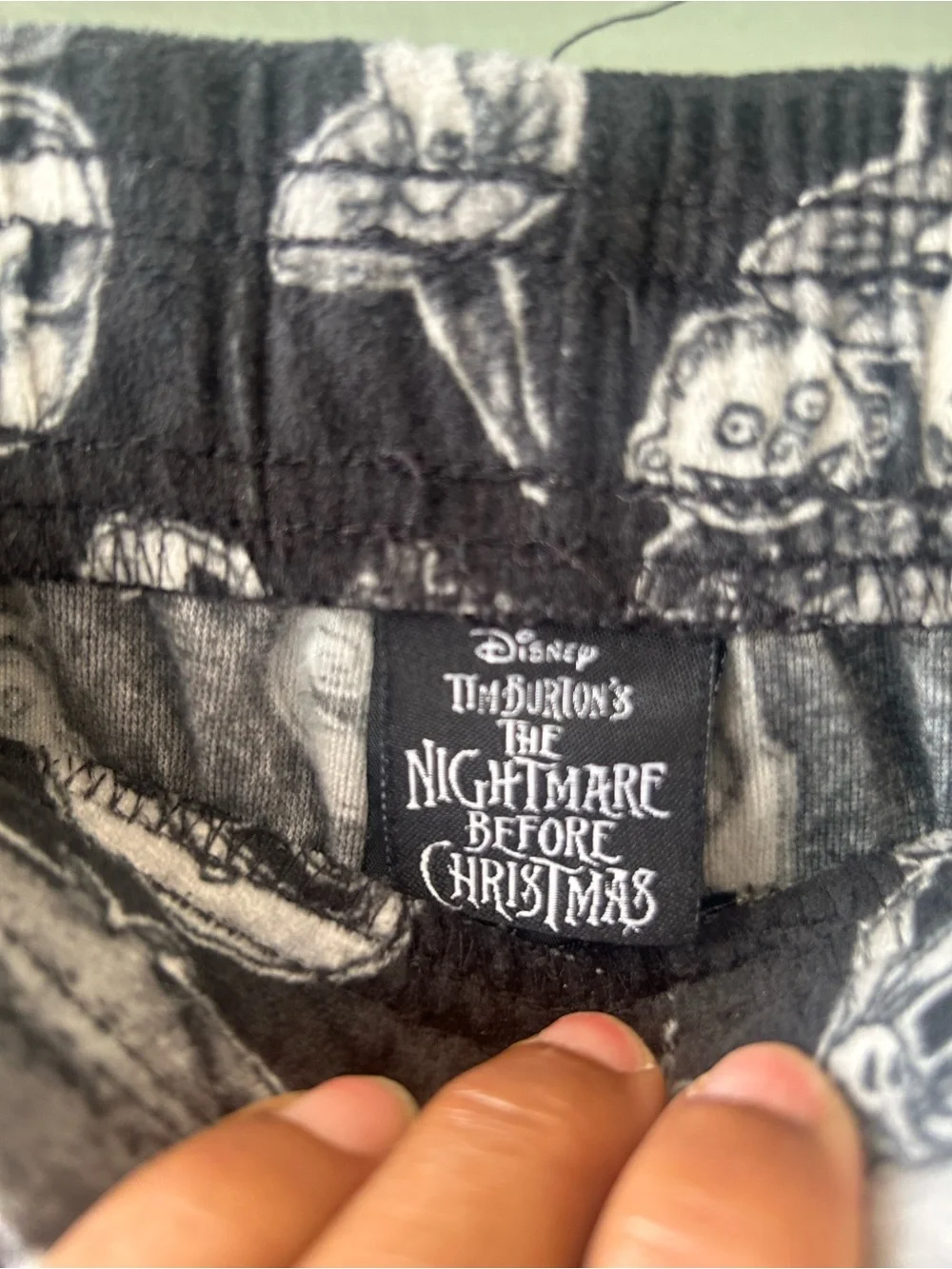 Disney The Nightmare Before Christmas Black & White Pajama Pants w drawstring